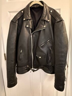 Harley-Davidson Black Leather Moto Bomber Jacket